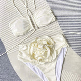 Maillot de Bain 1 Pièce Découpé à Bretelles Croisées