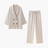 Ensemble Satiné Blazer et Pantalon Élégant