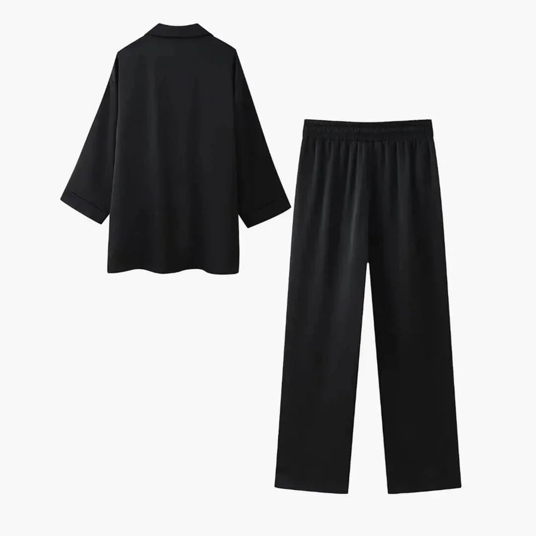 Ensemble Satiné Blazer et Pantalon Élégant