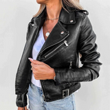 Blouson Biker Femme Similicuir – Veste Courte Rock Chic