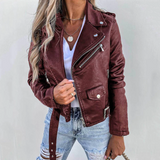 Veste Biker Femme Similicuir – Blouson Court Rock Chic