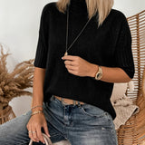 Pull Ample Manches Courtes Automne Blanc Femme
