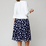 Robe Midi Contrastée Pois Élégance Féminine