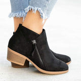 Bottines à Talon Zippées pour Style Élégant