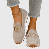 Mocassins femme à mors doré et semelle rembourrée