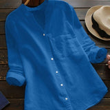 Chemisier Femme Coton Boutonné – Blouse Élégante et Légère