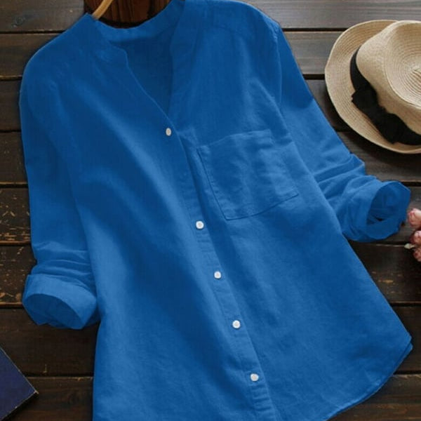 Chemisier Femme Coton Boutonné – Blouse Élégante et Légère