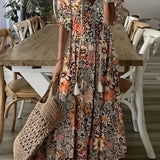 Robe Midi Fleurie à Col V