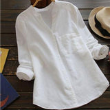 Chemisier Femme Coton Boutonné – Blouse Élégante et Légère