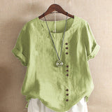 Blouse Lin Femme Boutonnée – Haut Été Léger et Élégant