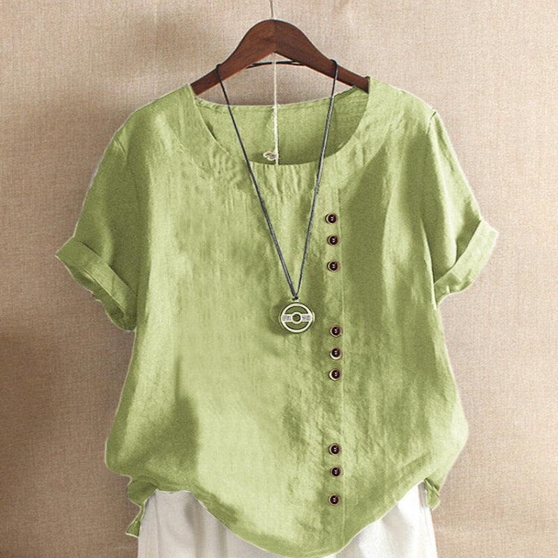 Blouse Lin Femme Boutonnée – Haut Été Léger et Élégant