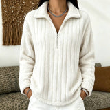 Pull Automne Léger Blanc Femme Héritage