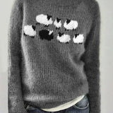 Pull femme en maille Fair Isle col bateau