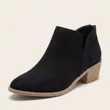 Bottines femme à bout pointu et petit talon bloc