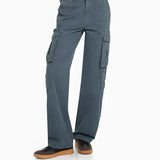 Pantalon cargo taille haute coupe large confortable