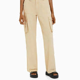 Pantalon cargo taille haute coupe large confortable