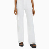 Pantalon cargo taille haute coupe large confortable