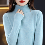 Pull Femme Col Roulé Élégant Ajusté
