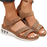 Sandales Compensées à Brides Brillantes