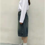 Jean Culotte Large Taille Haute Style Décontracté Moderne