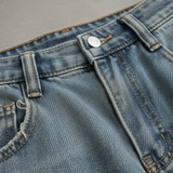 Jean Large Déchiré Taille Haute Style Urbain Tendance