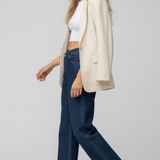 Jean Large Taille Haute Élégant Confort Style Casual