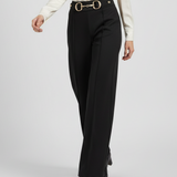 Pantalon Élégant Taille Haute Ceinture Chic Moderne