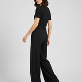 Pantalon Élégant Taille Haute Ceinture Chic Moderne