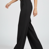 Pantalon Élégant Taille Haute Ceinture Chic Moderne