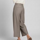 Pantalon Élégant Coupe Droite Taille Haute Style Moderne