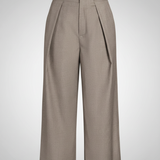 Pantalon Élégant Coupe Droite Taille Haute Style Moderne