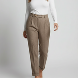 Pantalon Ajusté Élégant Taille Haute Style Bureau Moderne