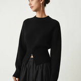 Pull à col rond coupe confortable et extensible