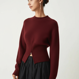 Pull à col rond coupe confortable et extensible