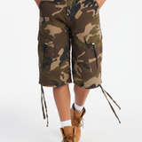 Pantalon Cargo Camouflage Capri Style Urbain Décontracté