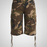 Pantalon Cargo Camouflage Capri Style Urbain Décontracté