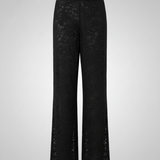 Pantalon Dentelle Élégant Taille Haute Style Chic