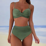 Maillot de Bain Femme Taille Haute Push Up Élégant