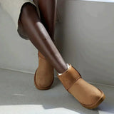 Bottines Fourrées Courtes Confort Doublure Chaude Style Hiver
