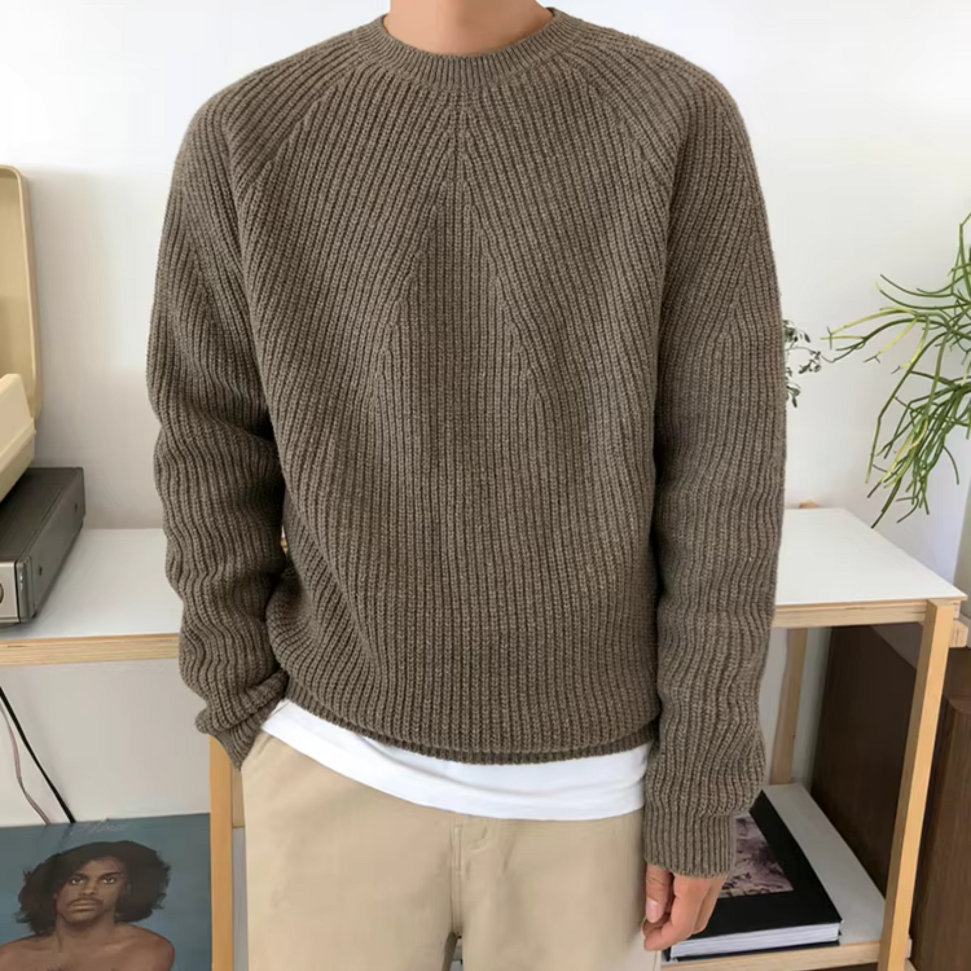 Grant – Pull en coton tricoté à coupe décontractée pour hommes