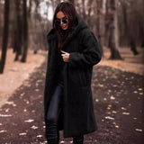 Manteau d'automne chaud pour femme à poches