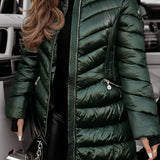 Manteau d'hiver femme en coton à capuche