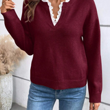 Pull Automne Élégant Gris Femme
