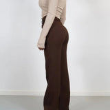 Pantalon Large Taille Haute Coupe Droite Élégance Quotidienne