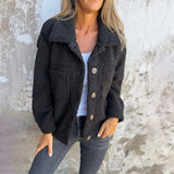Manteau femme à col tailleur et boutons