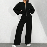 Ensemble Jogging Zip Pantalon Large Coupe Moderne Confort Casual