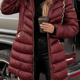 Manteau d'hiver femme en coton à capuche