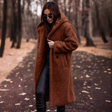 Manteau d'automne chaud pour femme à poches