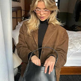 Veste femme élégante en polyester marron pour l'automne