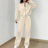 Ensemble Jogging Zip Pantalon Large Coupe Moderne Confort Casual